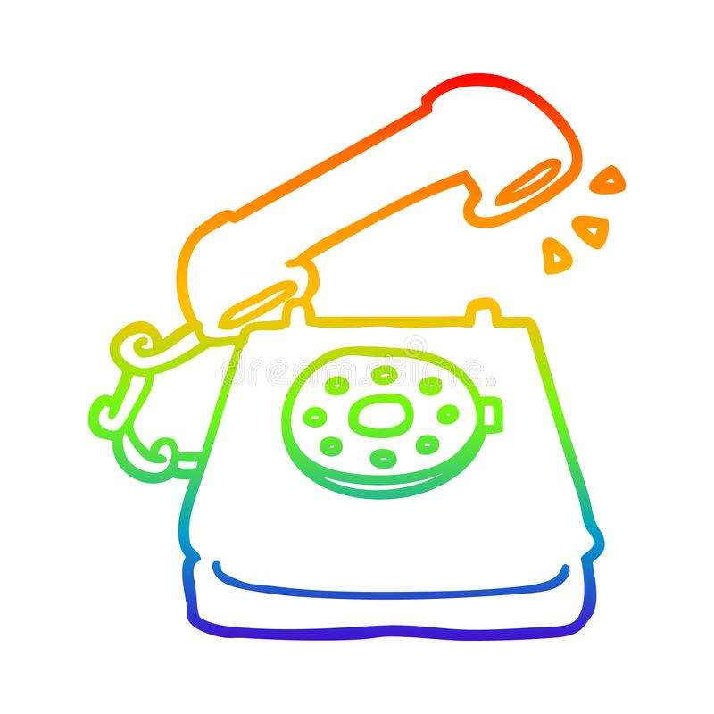 creative rainbow gradient line drawing cartoon old telephone original 151813596 - تلفن های ضروری در روزهای شیوع ویروس کرونا