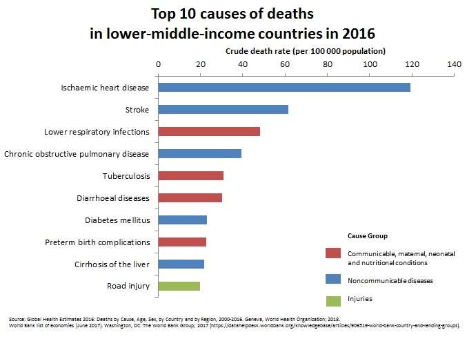 4 - 10 دلیل اصلی مرگ و میر افراد در دنیا