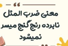 معنی ضرب المثل نابرده رنج گنج میسر نمیشود