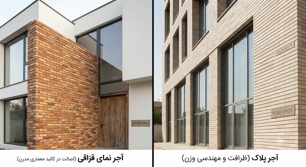 آجرنمای قزاقی و آجر پلاک