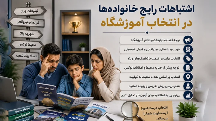 اشتباهات رایج خانوادهها در انتخاب آموزشگاه - بهترین آموزشگاه تیزهوشان تهران؛ واقعیتها فراتر از تبلیغات است!