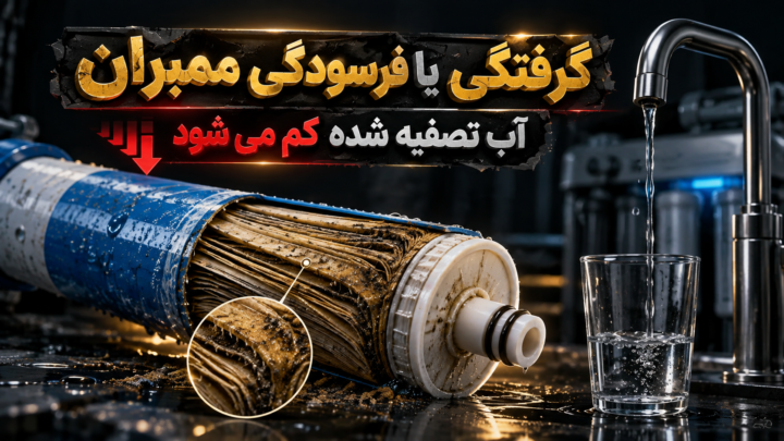 ۳. گرفتگی یا فرسودگی ممبران، آب تصفیه شده کم می شود