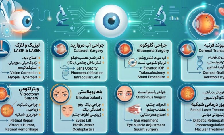 انواع عمل چشم